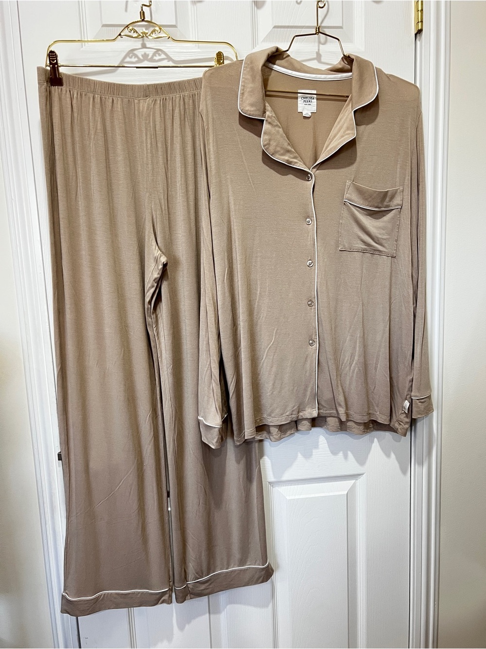 Chelsea Peers Modal Blend Button Down Shirt & Pajama Pants Set Size Large 14